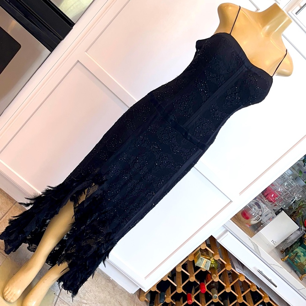 NINA AUSTIN SIZE SMALL BLACK SEQUINS DRESS